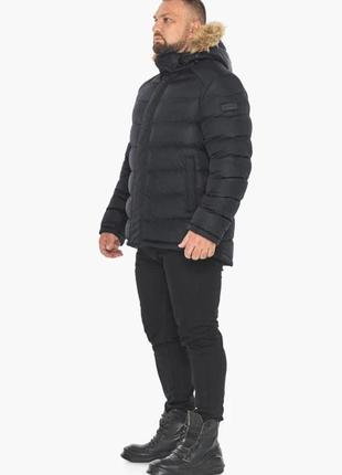 Чоловіча зимова чорна куртка з манжетами braggart  aggressive3 фото