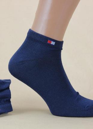 Демісезонні шкарпетки чоловічі житомир 29-31 р. короткі спортивні темно-синій2 фото