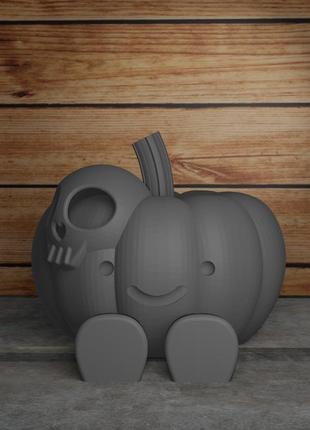 Тыква на хеллоуин с ножками и головой инопланетянина (12010070208)