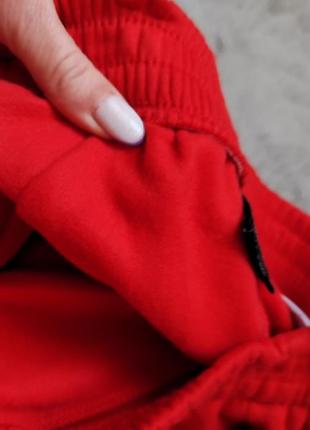 Теплые спортивные штаны на манжете reebok оригинал красные серые утепленные3 фото