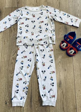 Пижама детская (унисекс) из принтованого  хлопка disney микки маус и друзья h&m (швеция)2 фото