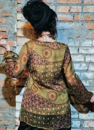 Туника в этно бохо стиле joe browns с пайетками в принт узор блуза шифоновая3 фото