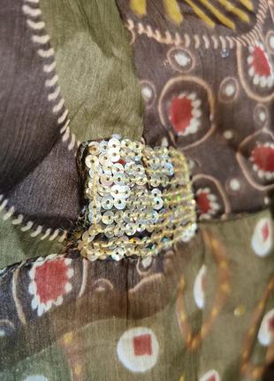 Туника в этно бохо стиле joe browns с пайетками в принт узор блуза шифоновая4 фото