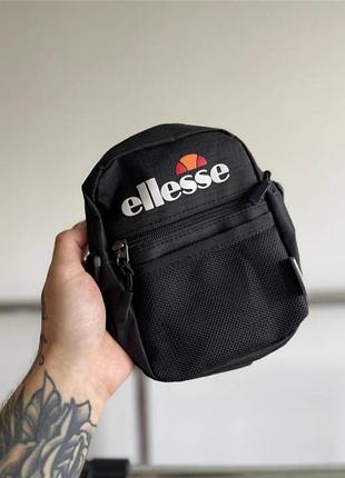 Месенджер ellesse, барсетка еліс чорна сумка через плече бананка чоловіча/підліткова