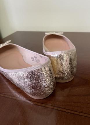 Золотые балетки туфли 41 размер 27 см стельки4 фото