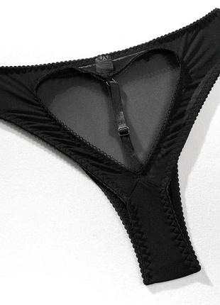 Эротический комплект белья с открытым бюстом и стекини на грудь.3 фото
