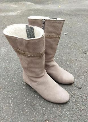 23 см теплі замшеві зимові чоботи на хутрі овчина (англія).