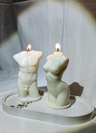 Подарочный набор свечей мужской и женский торс