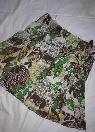 Спідниця шоколад і м'ята бавовна р. 46/52