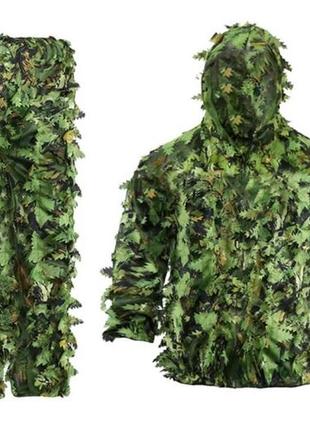 Камуфляжный костюм для охоты, 3d зеленый лист hunting ghillie2 фото