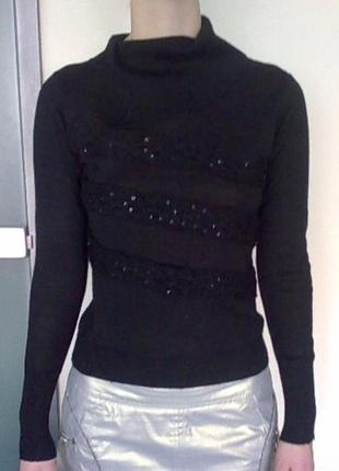 Чорний светр з декором laura biagiotti р 42-44