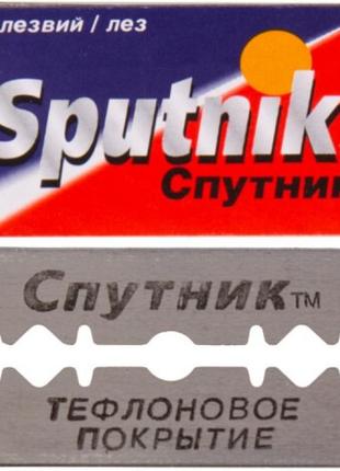 Двухсторонние лезвия sputnik stainless 5 шт многоразовые спутник тефлоновое покрытие с821,1