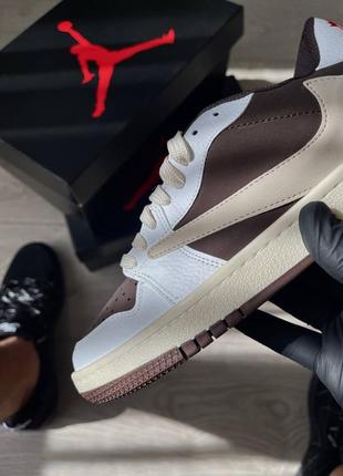 Nike air jordan 1 retro low x travis scott og "sail and ridgerock"