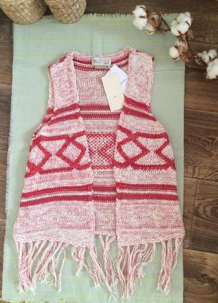 Жилетка накидка етнічний орнамент bershka