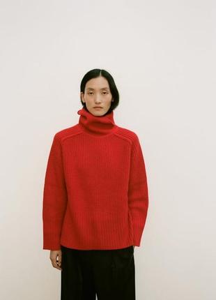Свитер женский красный трикотажный zara new