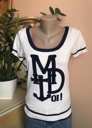 Фірмова кофта з коротким рукавом, футболка з морськими мотивами від morgan s, m1 фото
