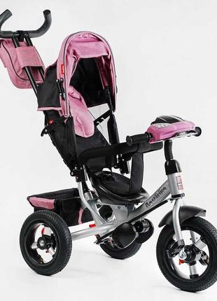 Детский трехколесный велосипед-коляска с родительской ручкой best trike 3390 / 19-795 с переключателем4 фото