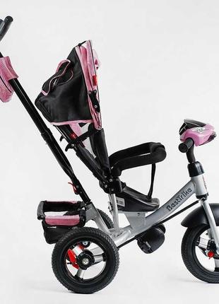 Детский трехколесный велосипед-коляска с родительской ручкой best trike 3390 / 19-795 с переключателем3 фото