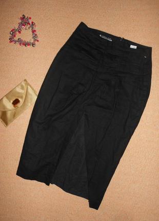 Новая ассиметричная льняная юбка карандаш midi с драпировкой  - натуральный лен - 46-48-50 рр.6 фото