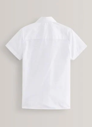 Белая летняя школьная рубашка next на мальчика 6 лет2 фото