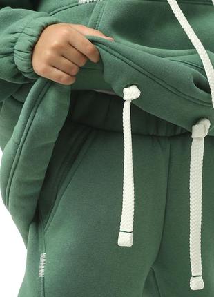 Костюм дитячий спортивний теплий із турецької бавовняної тканини з начосом, худі кенгуру оверсайз, штани3 фото