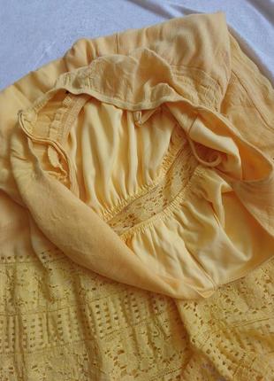 Плаття сарафан літній максі з розрізом спереду та мереживом жатка5 фото