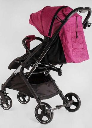 Коляска прогулянкова дитяча joy comfort l-20115 колір рожевий рама сталь з алюмінієм футкавер підсклянник4 фото