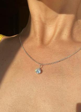 Підвіс срібний круглий камінчик