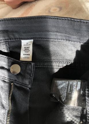 H&amp;m черные джинсы s, 27 skinny ankle3 фото