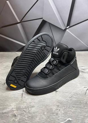 Мужские зимние ботинки adidas из натуральной кожи, кроссовки на меху