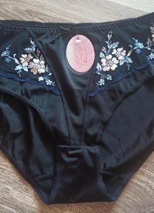 Трусики anfen p-4-899 xl xxl чёрные с вышивкой