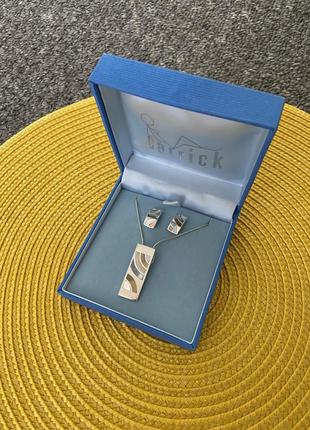 Комплект украшений из серебра и перламутра