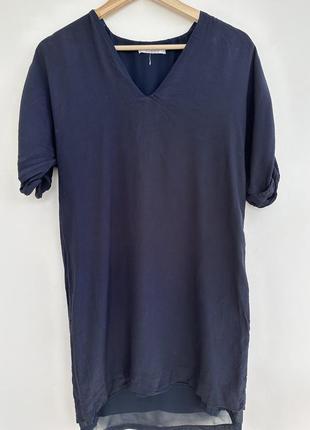 Mango синее платье офисное