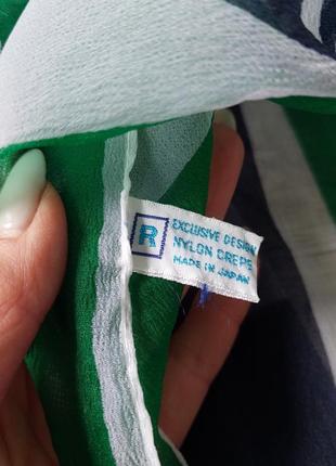 Эксклюзивный винтажный японский шейный нейлоновый  платок(66 с на 68 см)4 фото