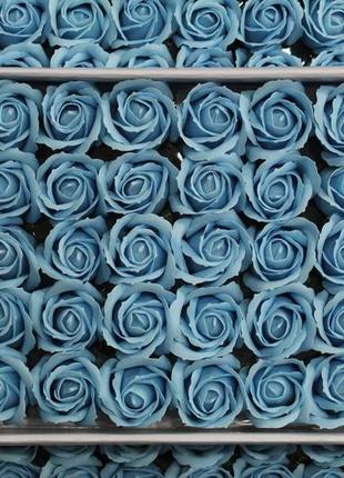 Аквамаринова мильна троянда для створення розкішних нев'янучих букетів і композицій з мила