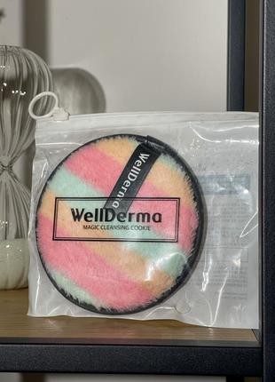 Wellderma спонж для очистки и снятия макияжа wellderma magic cleansing cookie macaroon