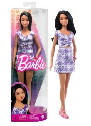 Кукла barbie "модница" в нежном платье с фигурным вырезом