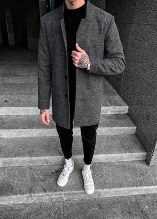 Пальто базовое черное9 фото