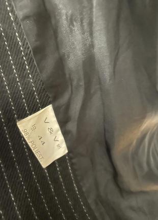 Пиджак жакет в полоску черный классика приталенный9 фото