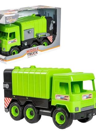 Мусоровоз игрушечный middle truck зеленый tigres 39484