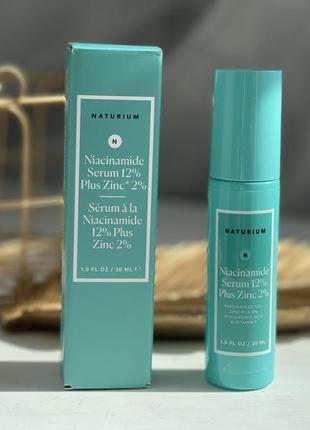 Сыворотка для жирной и проблемной кожи naturium niacinamide serum 12% plus zinc 2%