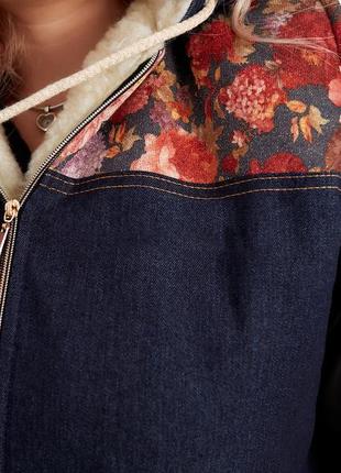 Женская теплая джинсовая жилетка на эко-меху, большие размеры 52-62 (552.1)5 фото