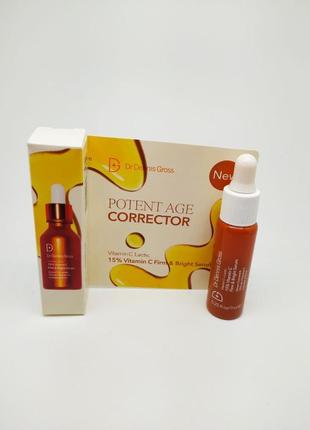 Укрепляющая и осветляющая сыворотка dr.dennis gross vitamin c lactic 15% vitamin c firm&bright serum