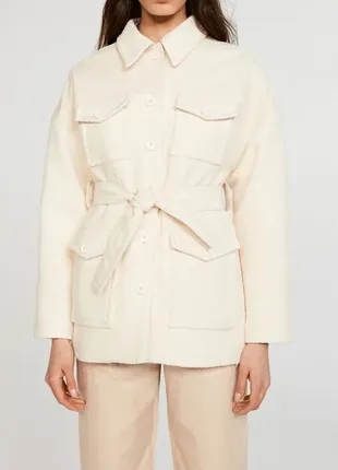 Шикарна куртка жакет claudie pierlot gerome belted cotton-blend twill jacket1 фото