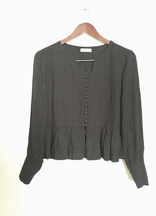 Блуза рубашка с баской на пуговицах