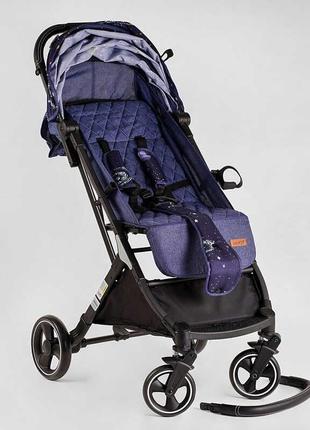 Коляска прогулянкова дитяча joy comfort l-41203 колір синій космос рама сталь з алюмінієм футкавер підсклянник3 фото