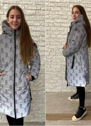 Зимняя светоотражающая куртка подростковая на девочку/ модное пальто пуховик для подростков девушек - зима