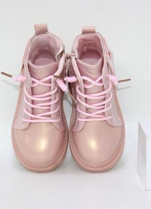 Красивые перламутровые ботинки для девочек осень весна, демисезонные сапожки, ботинки с переливом4 фото