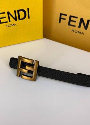 Брендовий шпилька-зажим для волосся фенді fendi чорного кольору з логотипом