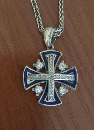 Срібний хрестик з емаллю. ізраїль.
